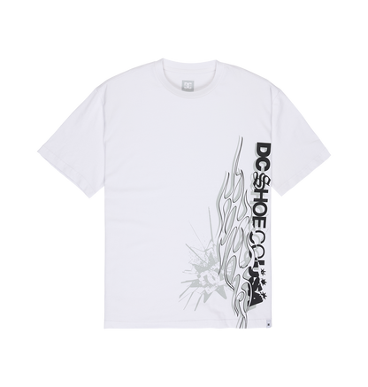 Men's DC Side Flame Tee - White | DC Shoes