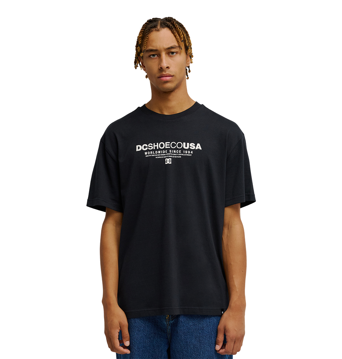 Men's DC Heritage Font Tee - Black | DC Shoes