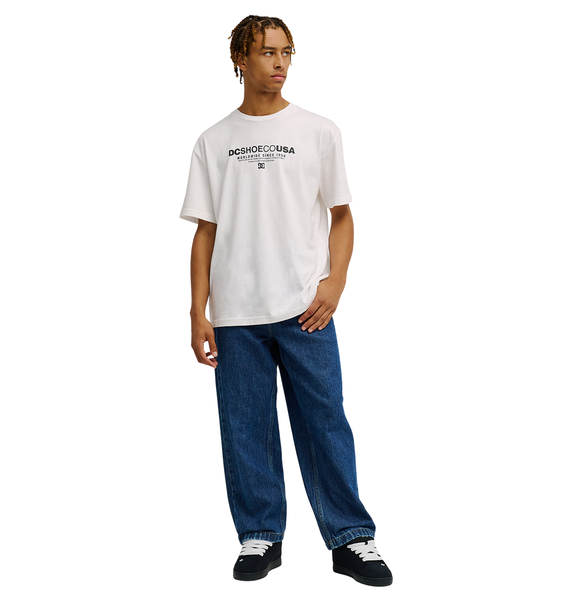 Men's DC Heritage Font Tee - White | DC Shoes