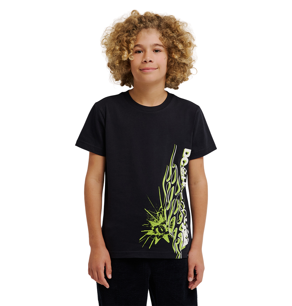 Kids' Side Flame Tee - Black | DC Shoes