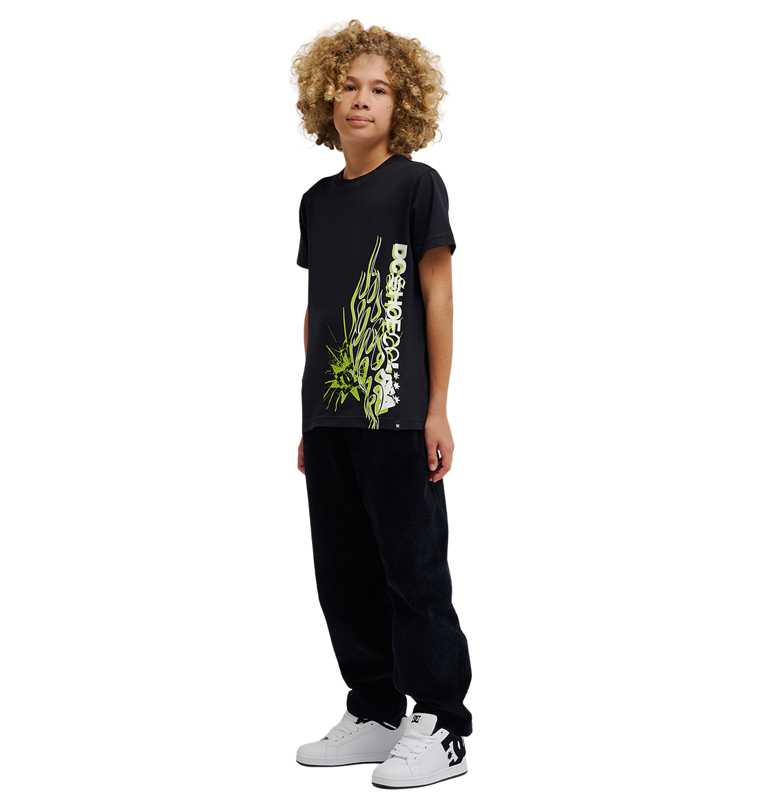 Kids' Side Flame Tee - Black | DC Shoes
