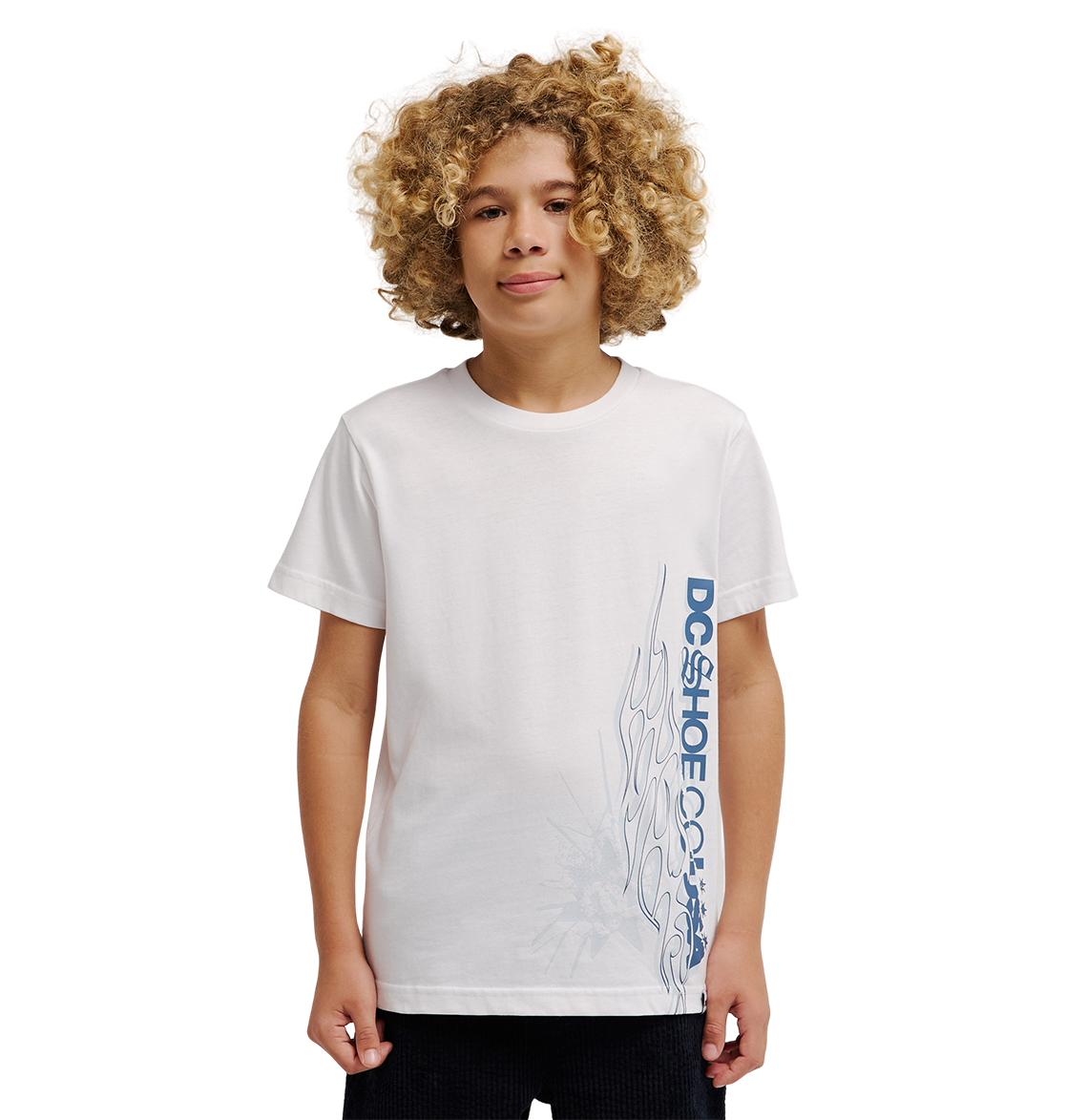 Kids' Side Flame Tee - White | DC Shoes