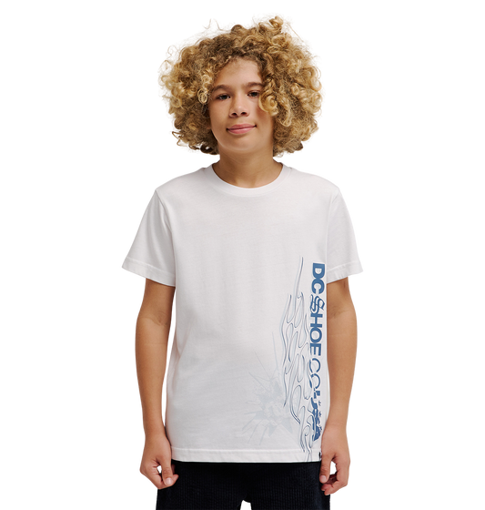 Kids' Side Flame Tee - White | DC Shoes