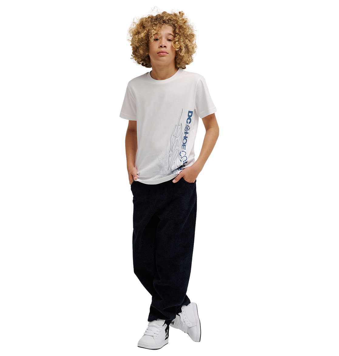 Kids' Side Flame Tee - White | DC Shoes