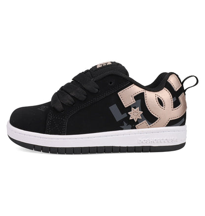Kids' Court Graffik Shoes - Black/Rose Gold | DC Shoes