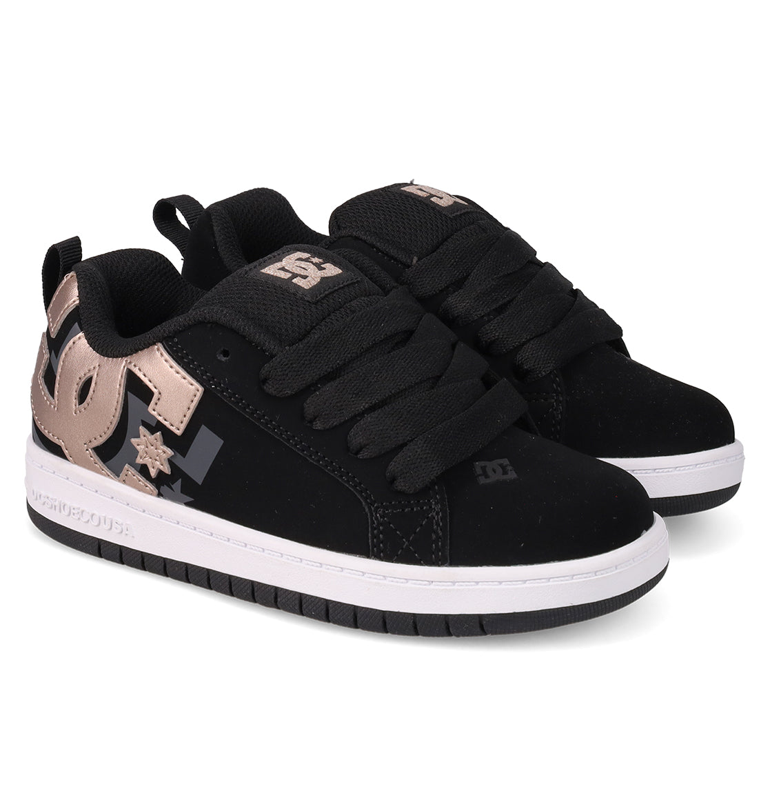 Kids' Court Graffik Shoes - Black/Rose Gold | DC Shoes