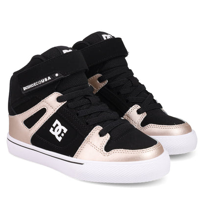 Kids' Pure Hi Top EV Shoes - White/Black/Rose | DC Shoes