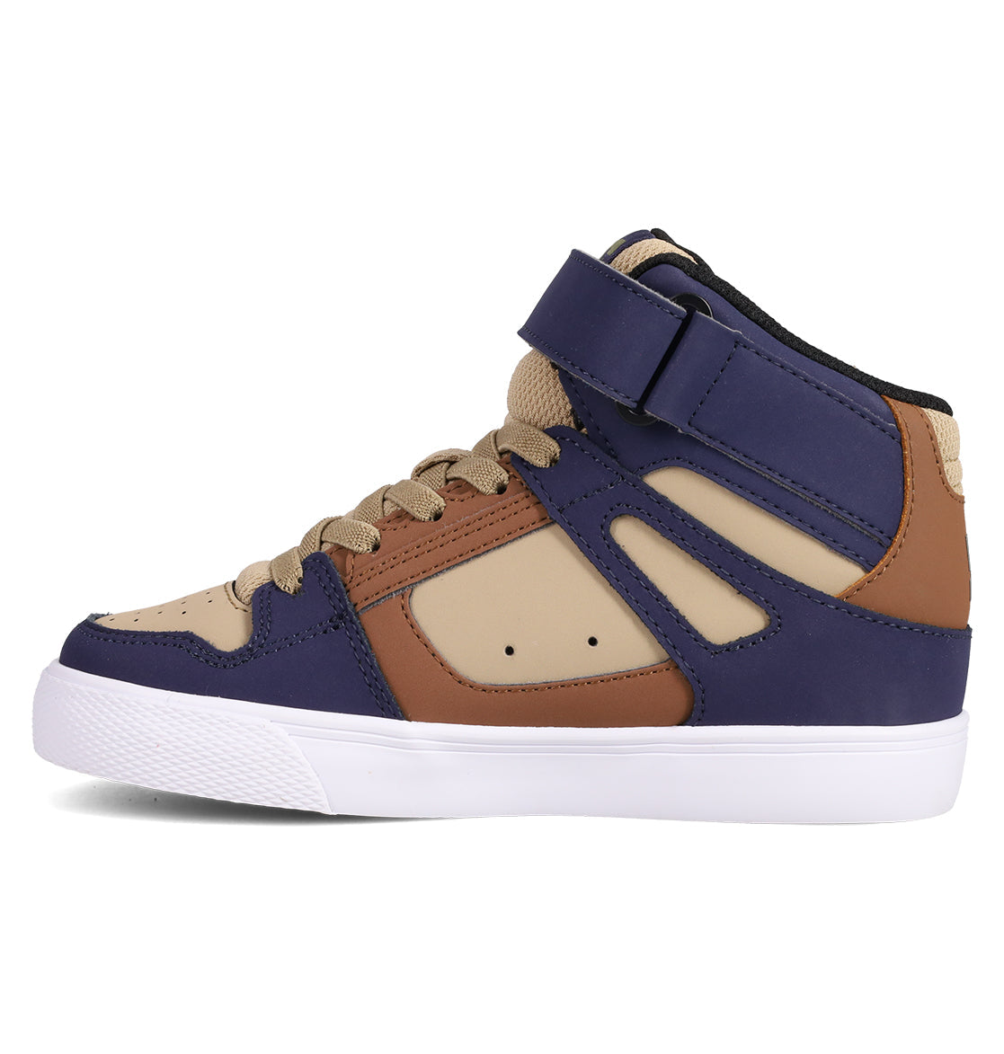 Kids' Pure Hi Top EV Shoes - Navy/Tan/Brown | DC Shoes