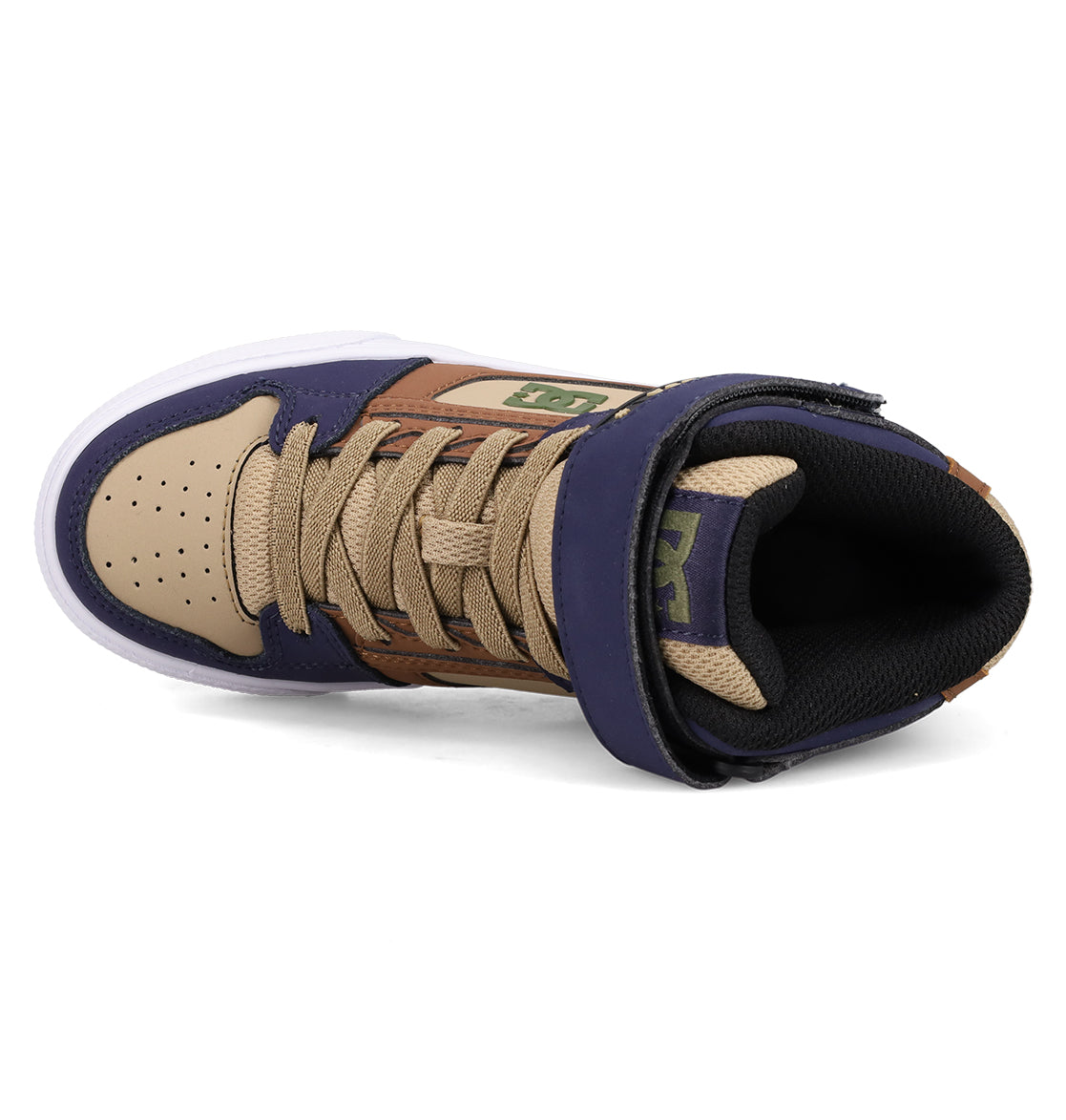 Kids' Pure Hi Top EV Shoes - Navy/Tan/Brown | DC Shoes