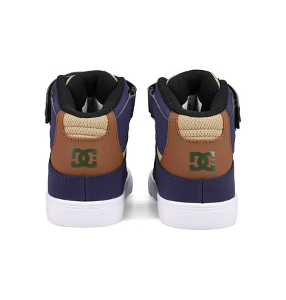 Kids' Pure Hi Top EV Shoes - Navy/Tan/Brown | DC Shoes