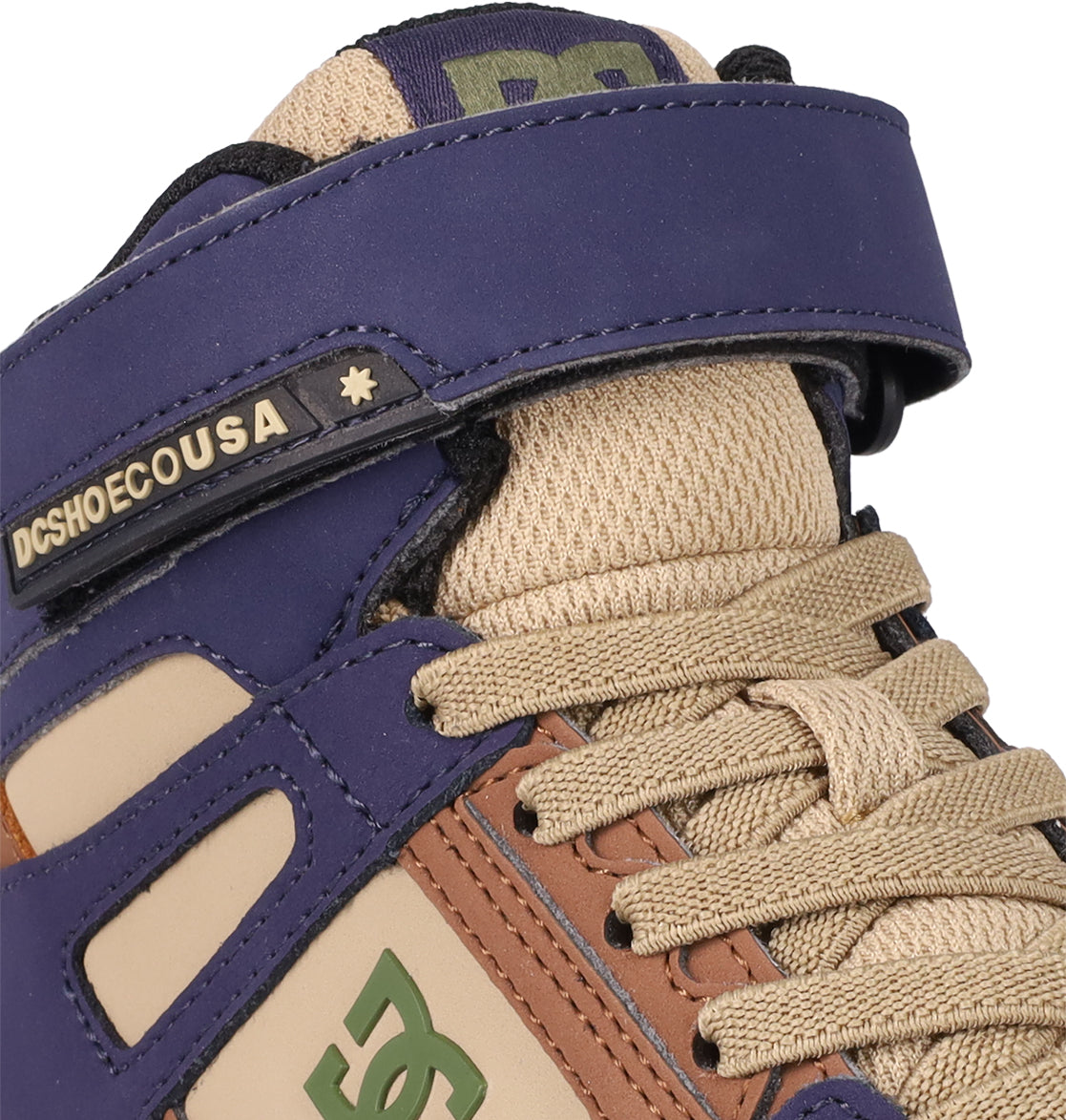 Kids' Pure Hi Top EV Shoes - Navy/Tan/Brown | DC Shoes