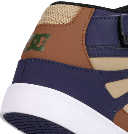 Kids' Pure Hi Top EV Shoes - Navy/Tan/Brown | DC Shoes